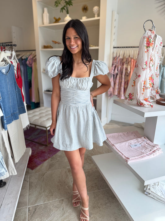 For Love & Lemons Saltwater Mini Dress in Blue