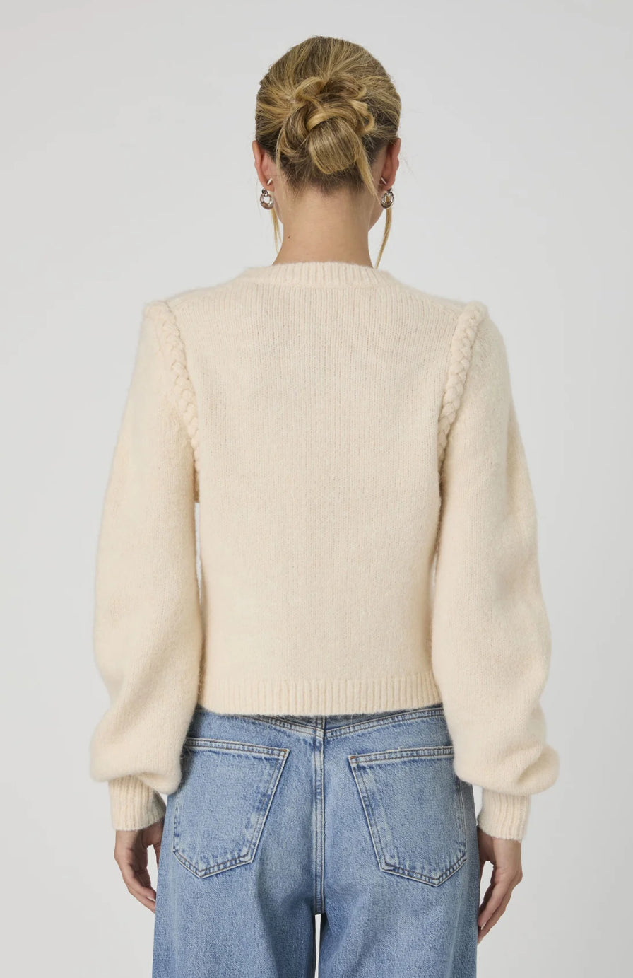 French Connection Fluffy Knit Braided Detail Sweater