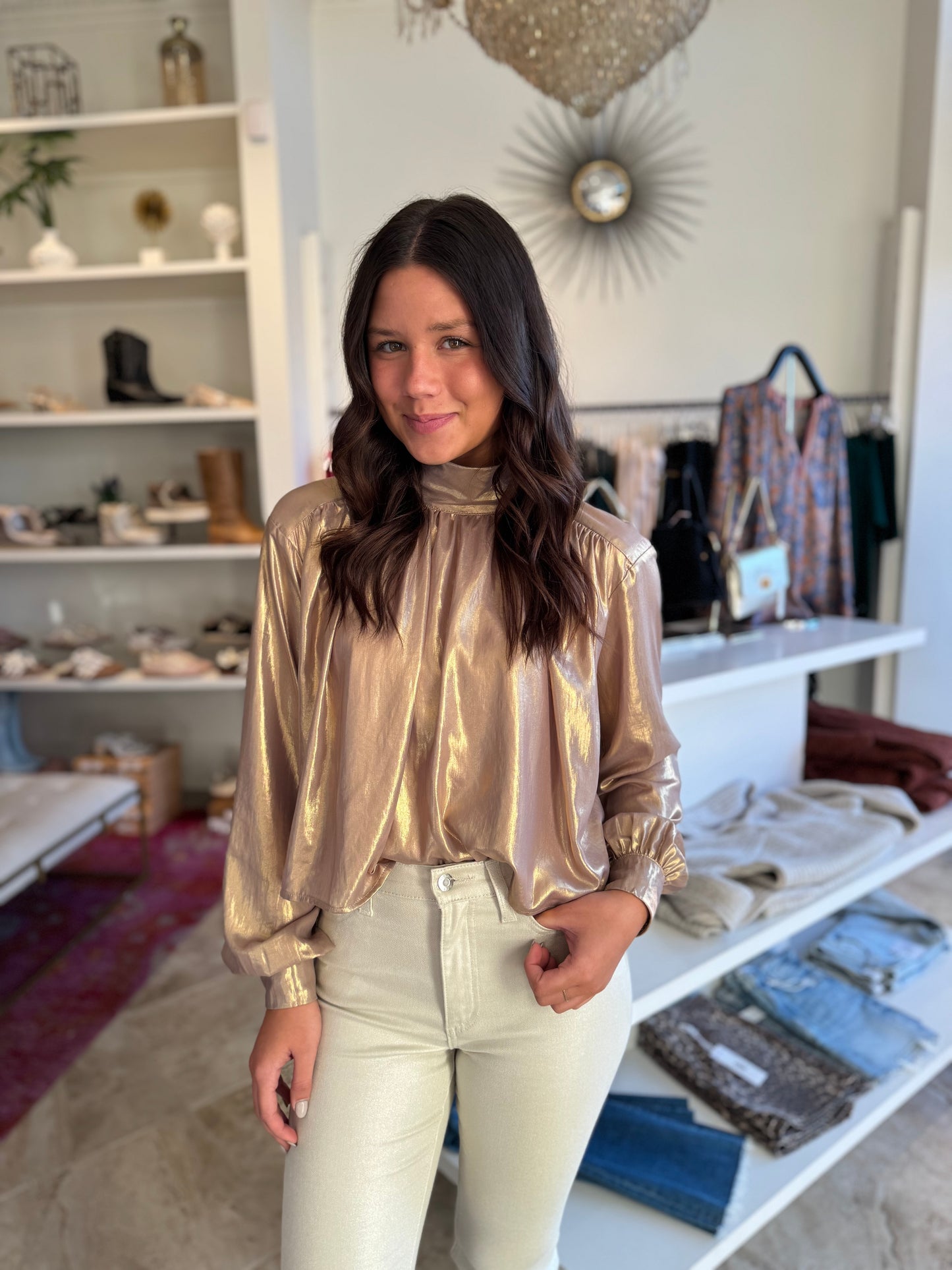 Lavender Brown Royal Top in Gold