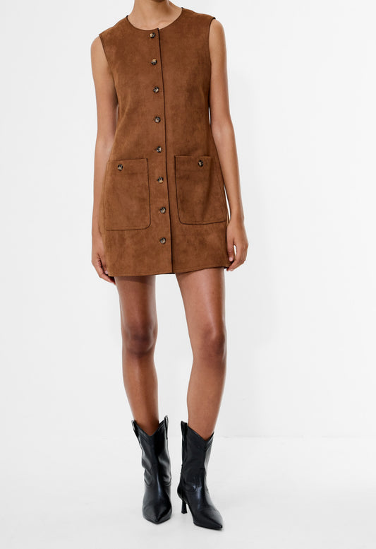 French Connection Laney Suede Sleeveless Mini Dress
