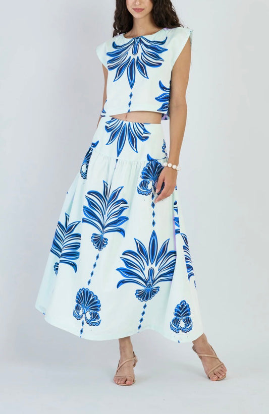 Beyond By Vera Kara Skirt in Palms Springs Navy