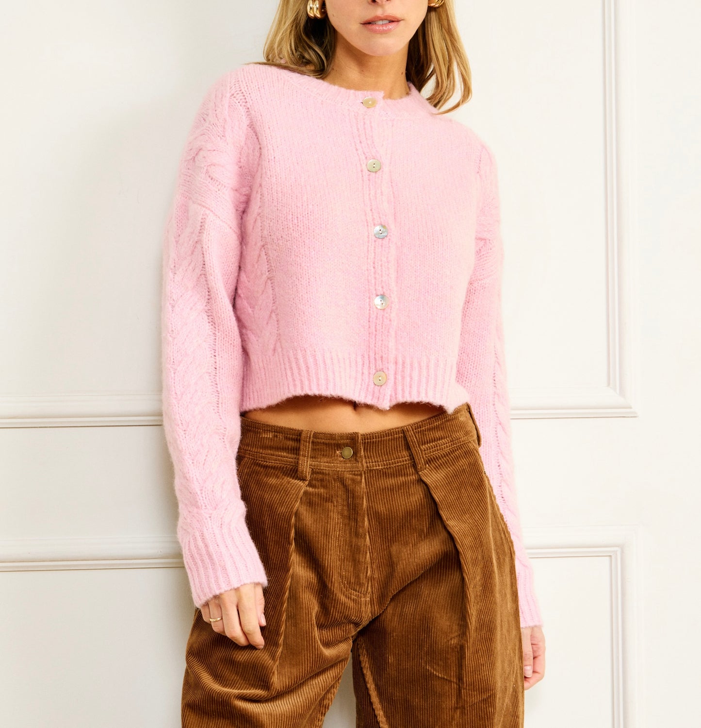 Line & Dot Melba Cardigan in Pink