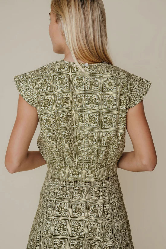 La Roque Faire Blouse in Olive Tile
