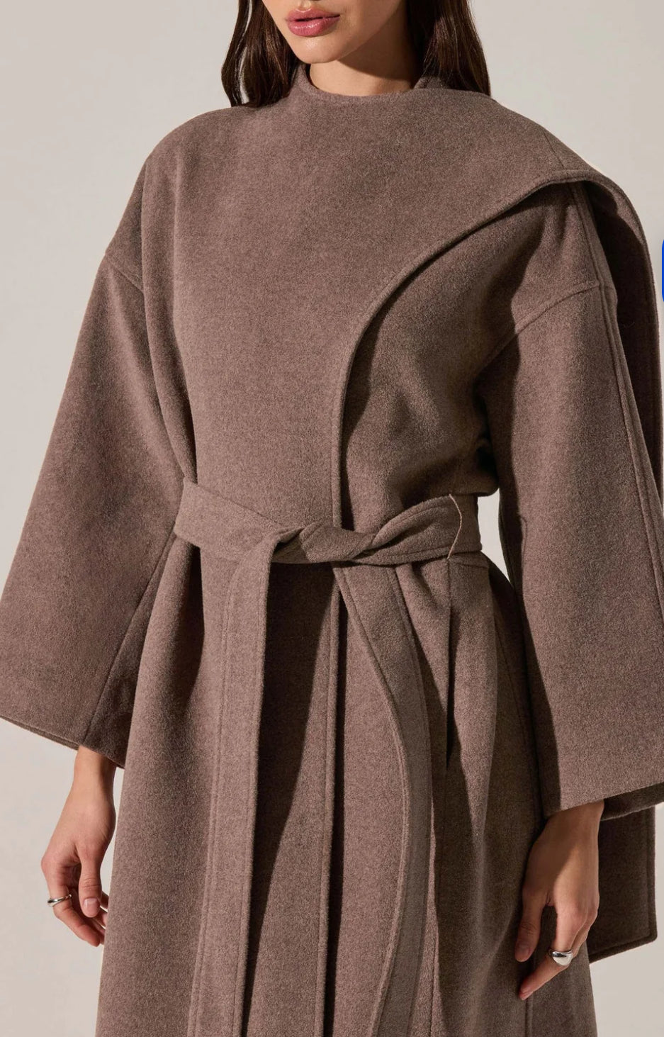 ASTR Elaxi Coat in Taupe Brown
