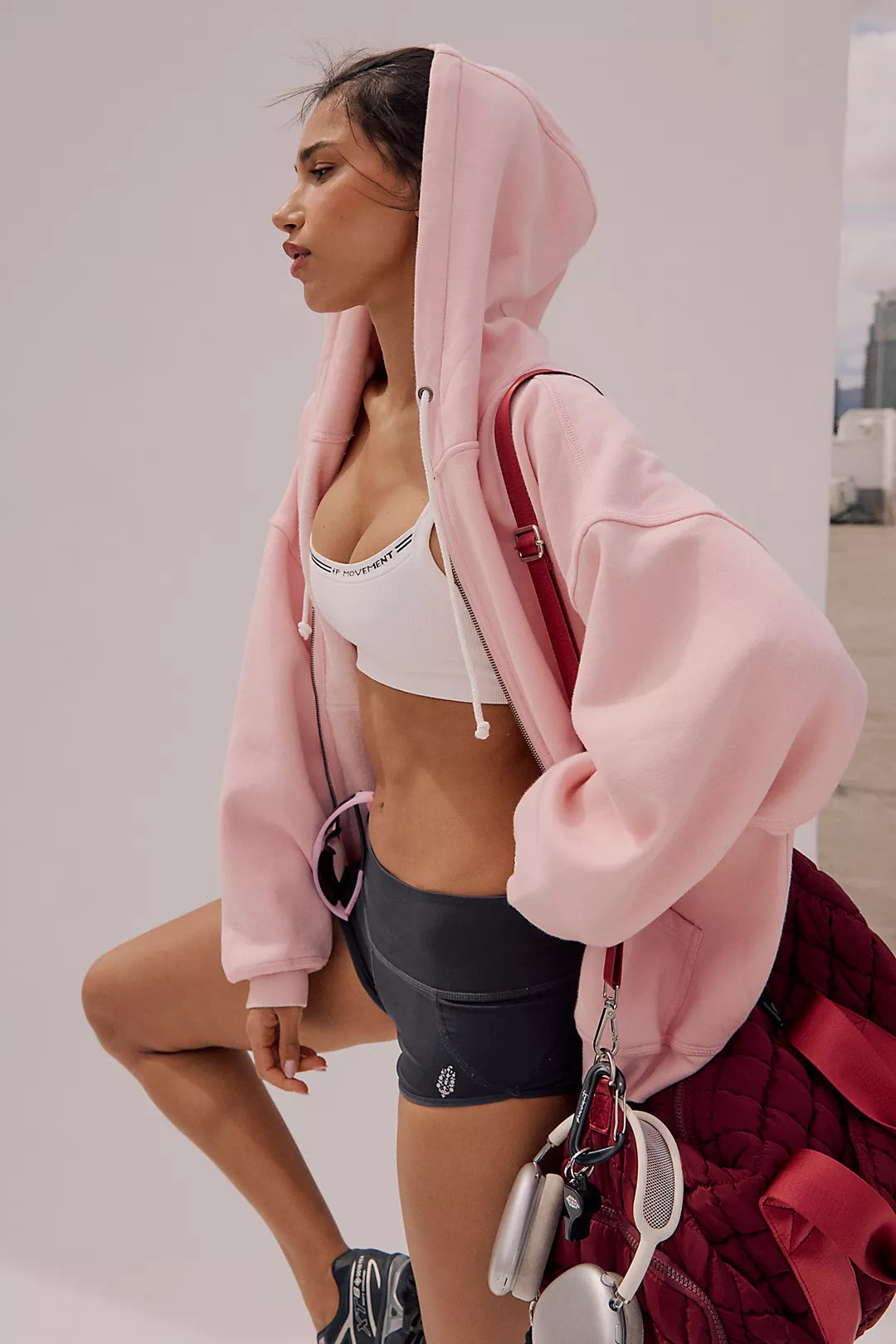 FP Movement Final Call Zip Up in Pinky Fuchsia