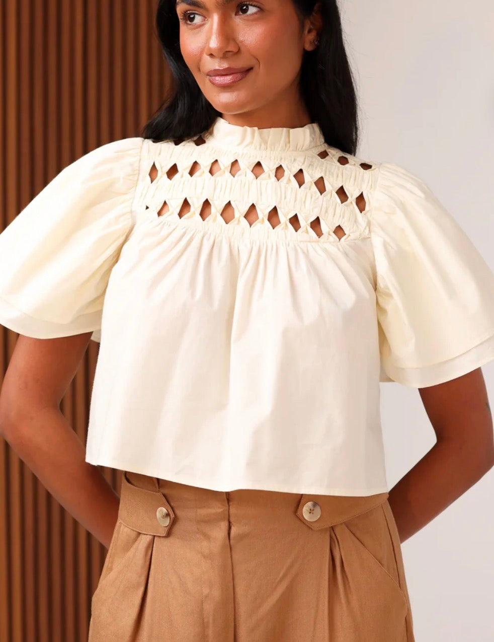 Shore Quinn Blouse in Vanilla Shell