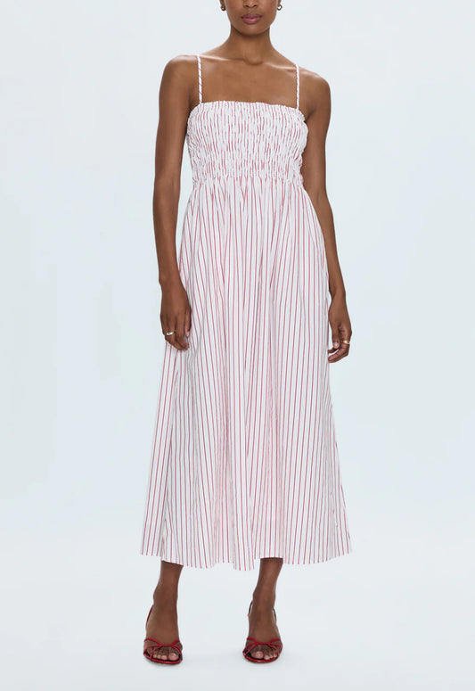 Pistola Bianca Dress in Ruby Stripe
