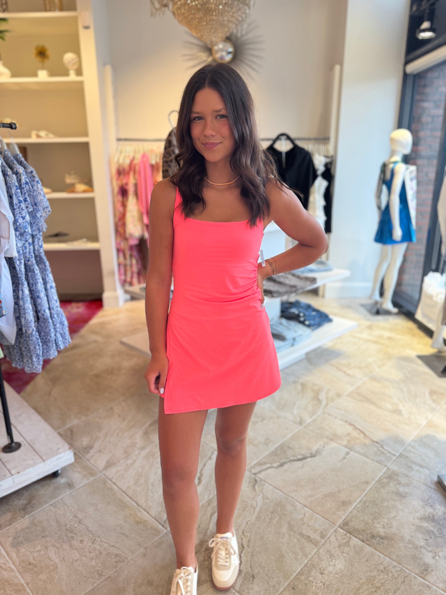 FP Movement Never Better Dress in Neon Coral