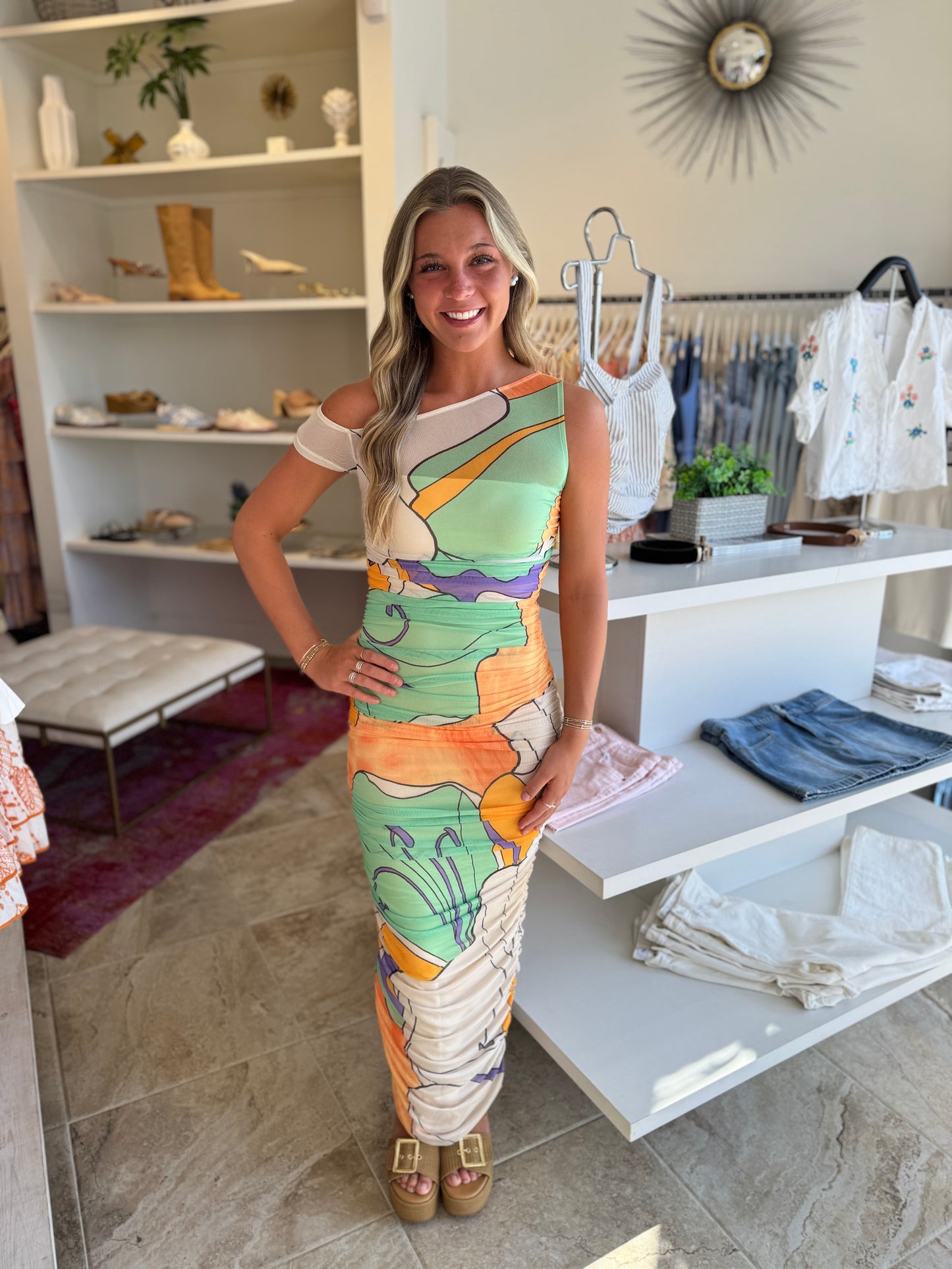 AFRM Biona Dress in Scarf Floral