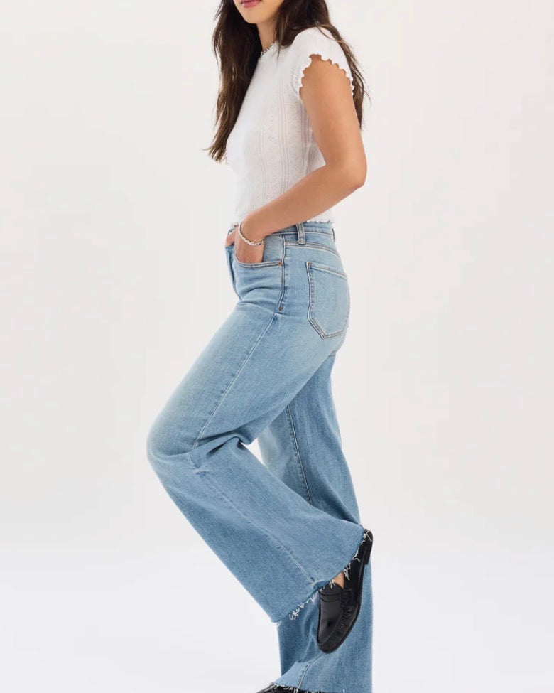 Daze Far Out High Rise Wide Leg in Fools Gold