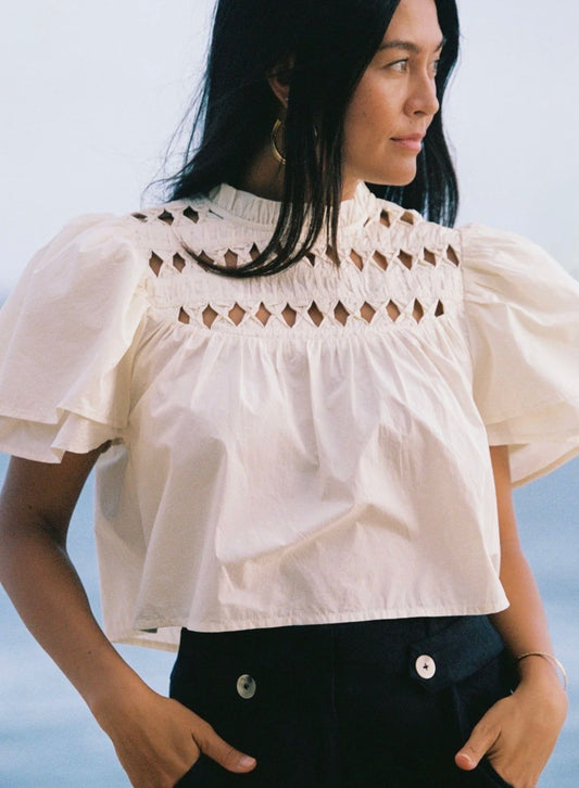 Shore Quinn Blouse in Vanilla Shell
