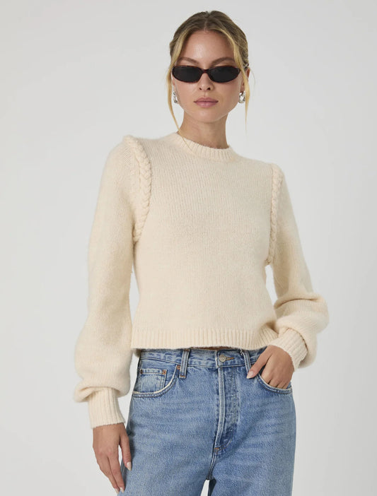 French Connection Fluffy Knit Braided Detail Sweater