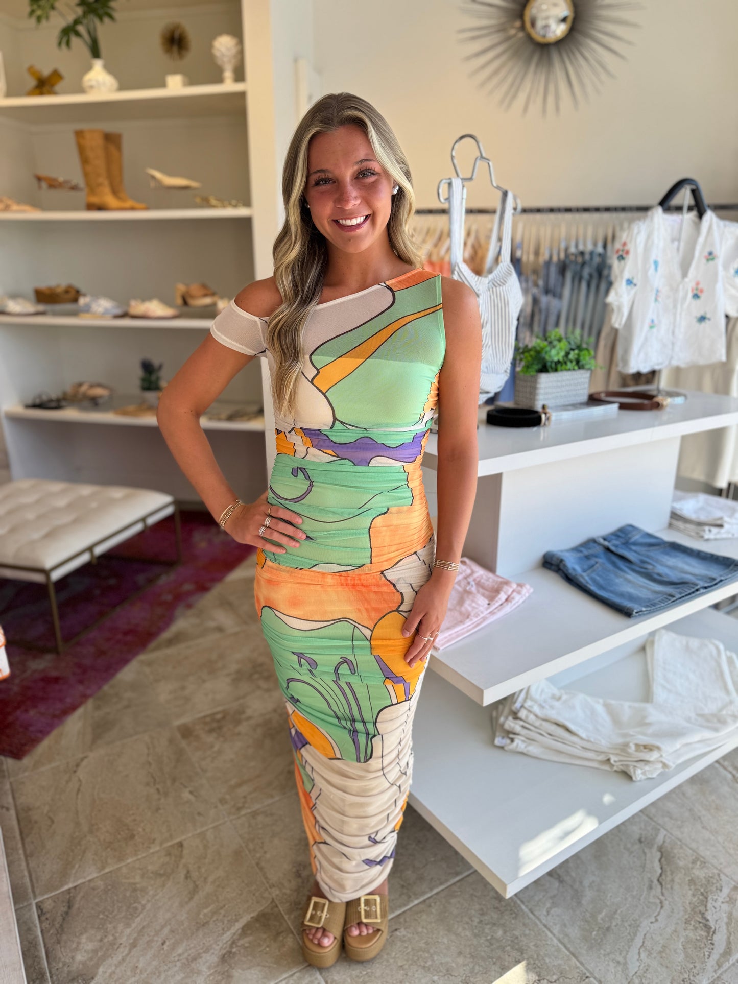 AFRM Biona Dress in Scarf Floral