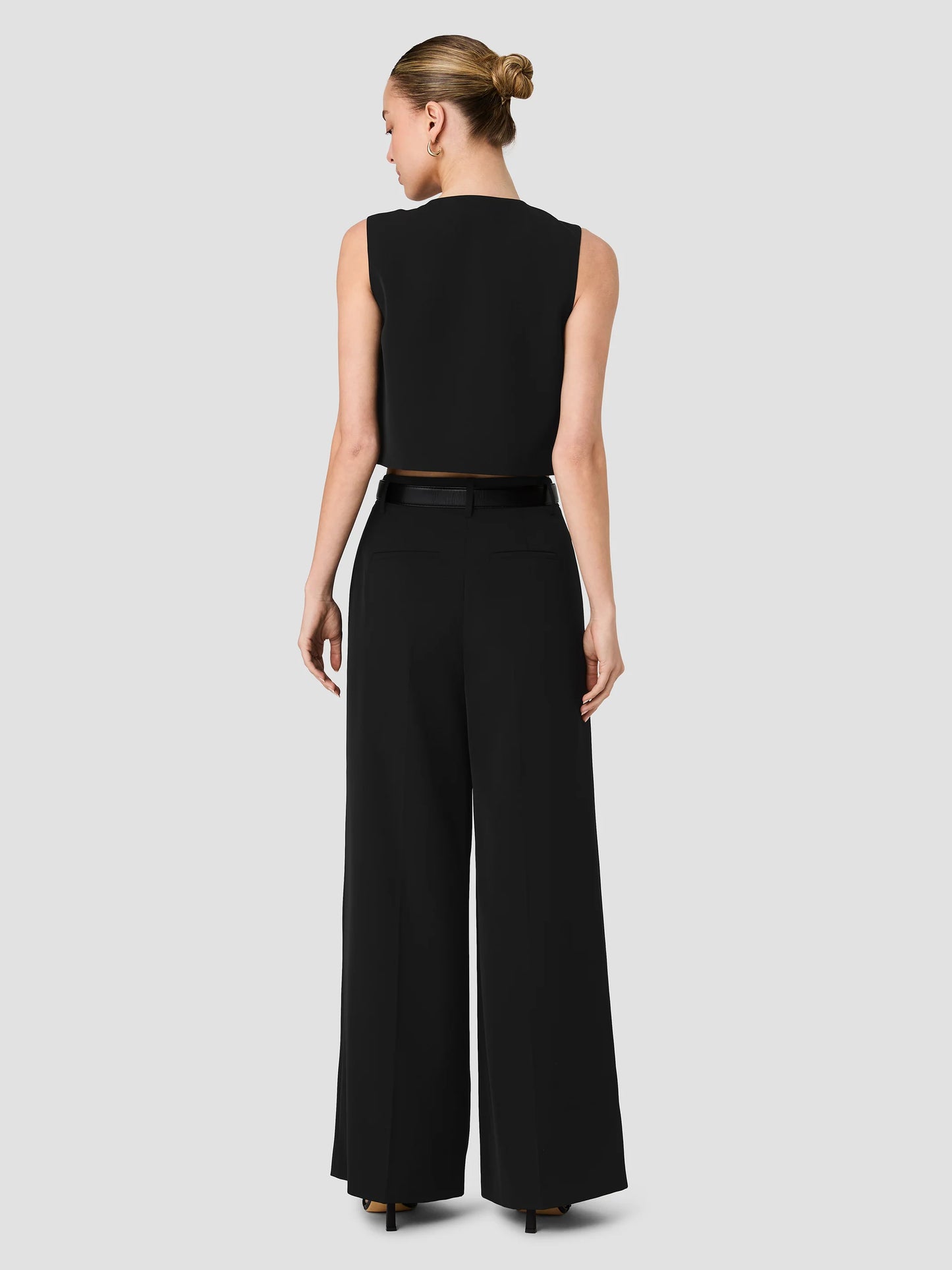 French Connection Harry Suiting Sleeveless Boxy Top in Black