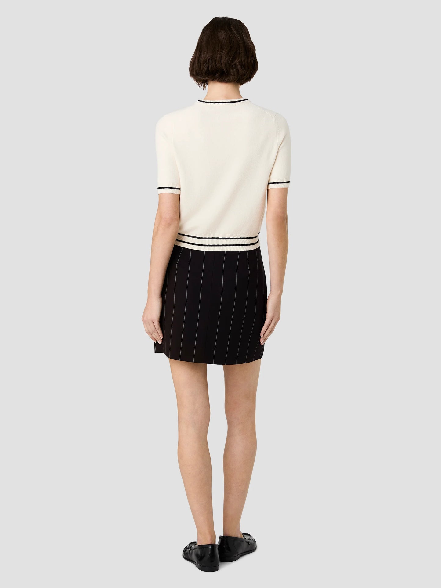 French Connection Babysoft Shortsleeve Rib Stripe Top