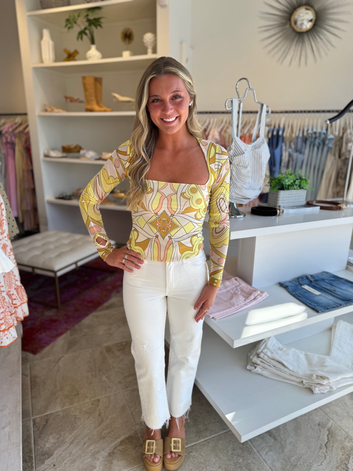 AFRM Ines Top in Geo Scarf