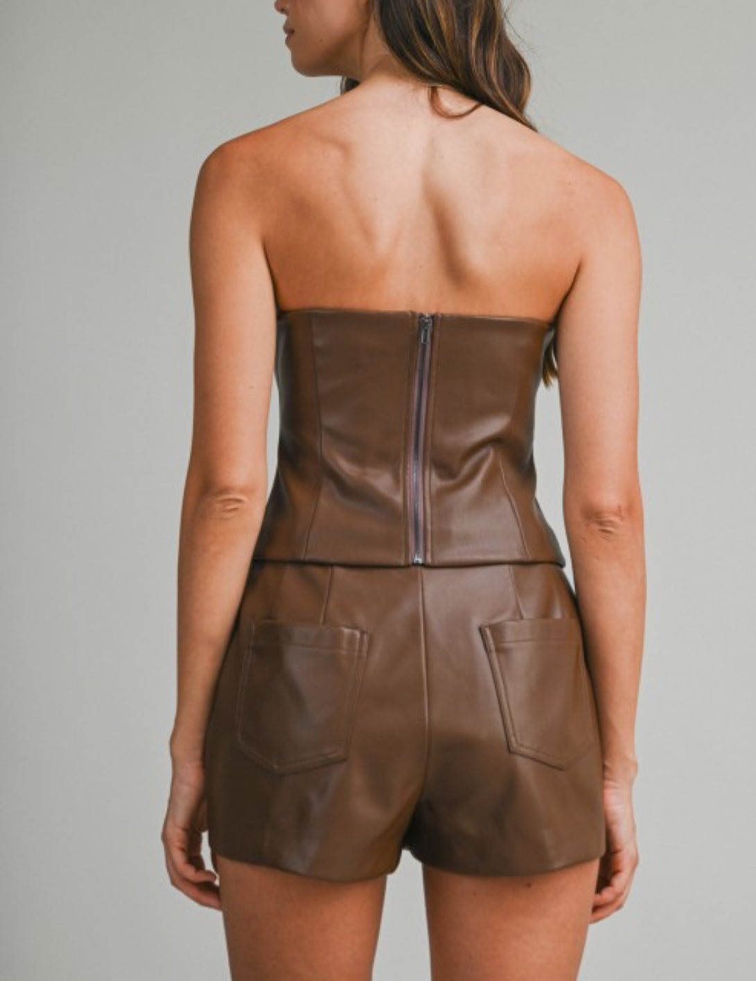 Felix Faux Leather Top & Short Set