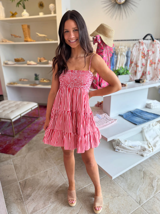 Lusana Evita Mini Dress in Marlo Stripe