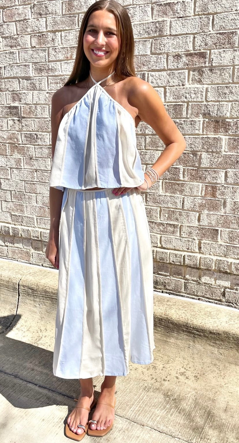 A.Ren Roanne Halter Top & Midi Skirt Set