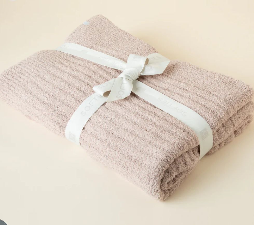 Softies Solid Rib Marshmellow Blanket in Coco
