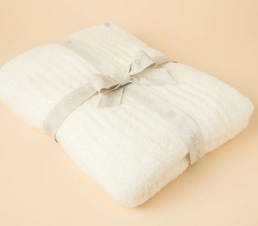 Softies Solid Rib Marshmellow Blanket in Almond