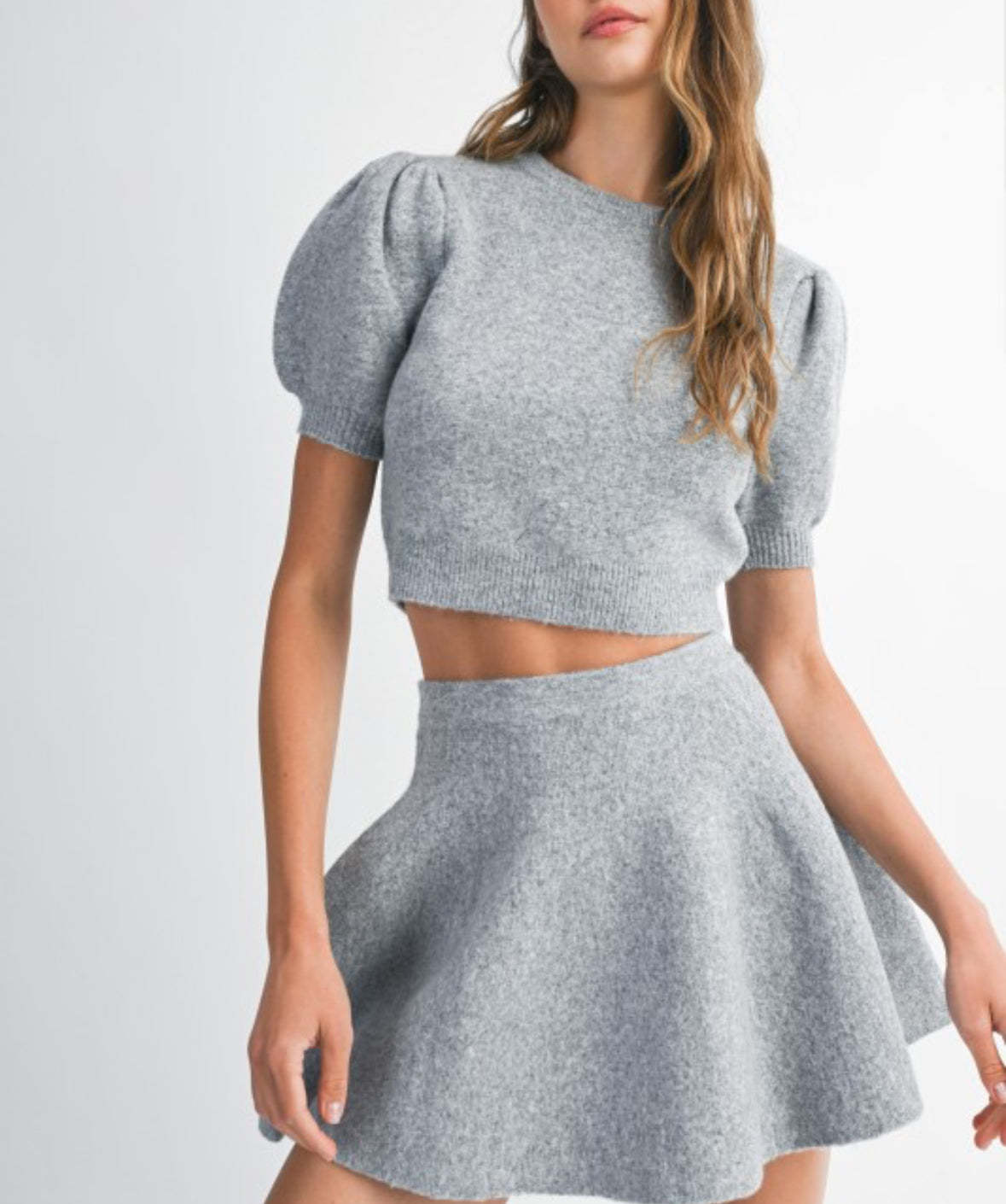 Henley Knit Top & Skirt Set
