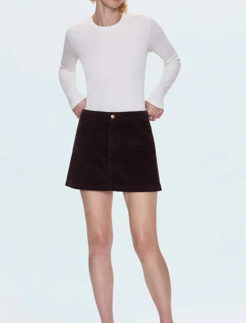 Pistola Uma High Rise Mini Skirt in Mocha
