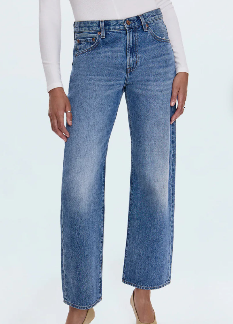 Pistola Lexi Mid Rise Bowed Straight Jean in Metropolis
