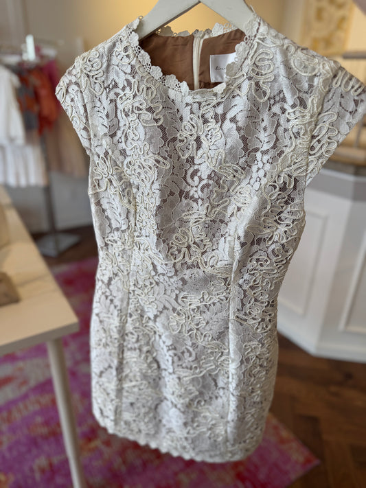 Line & Dot Giselle Mini Dress in Ivory