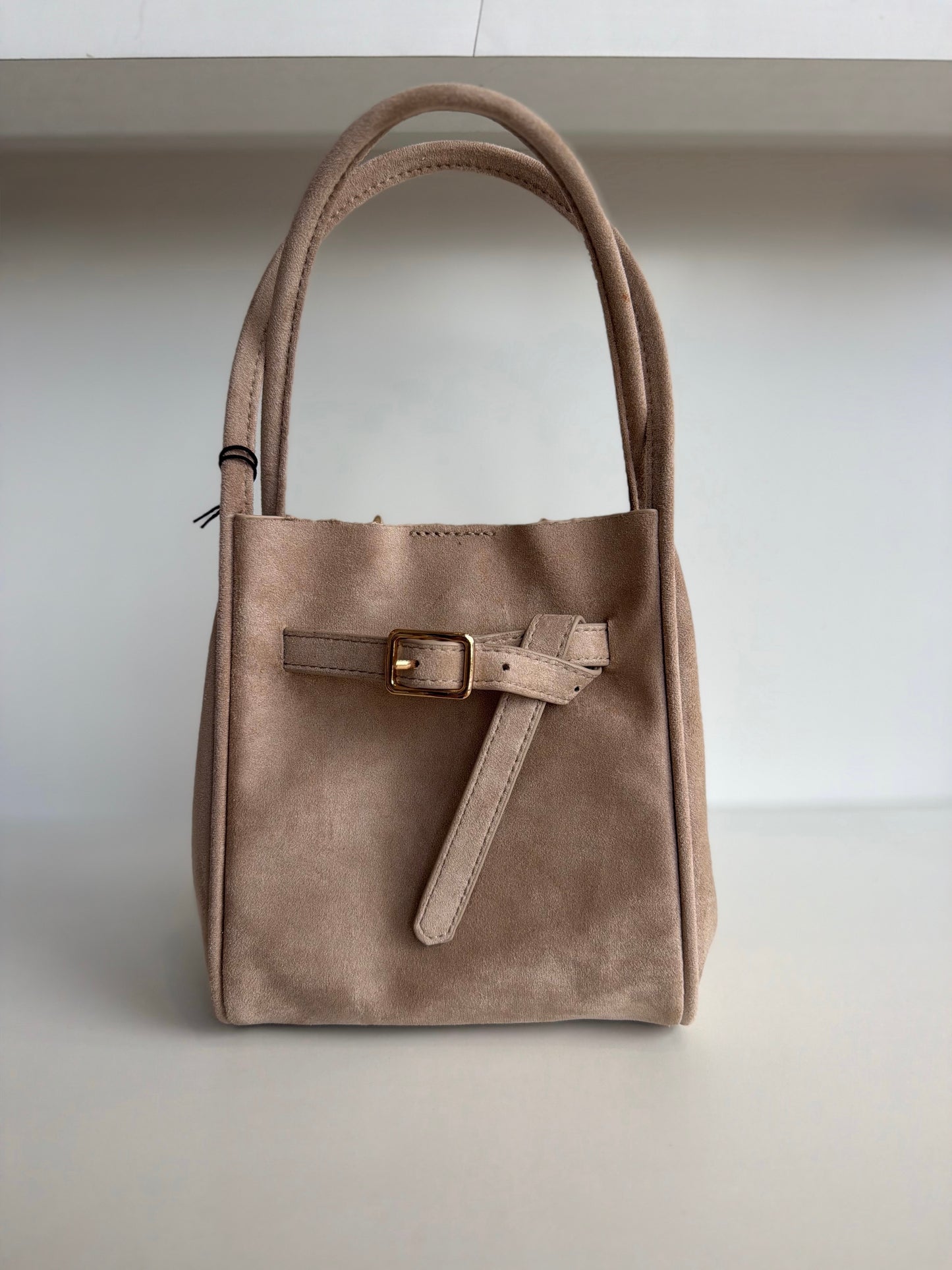 Remi & Reid Hollace Mini Faux Suede Tote in Taupe