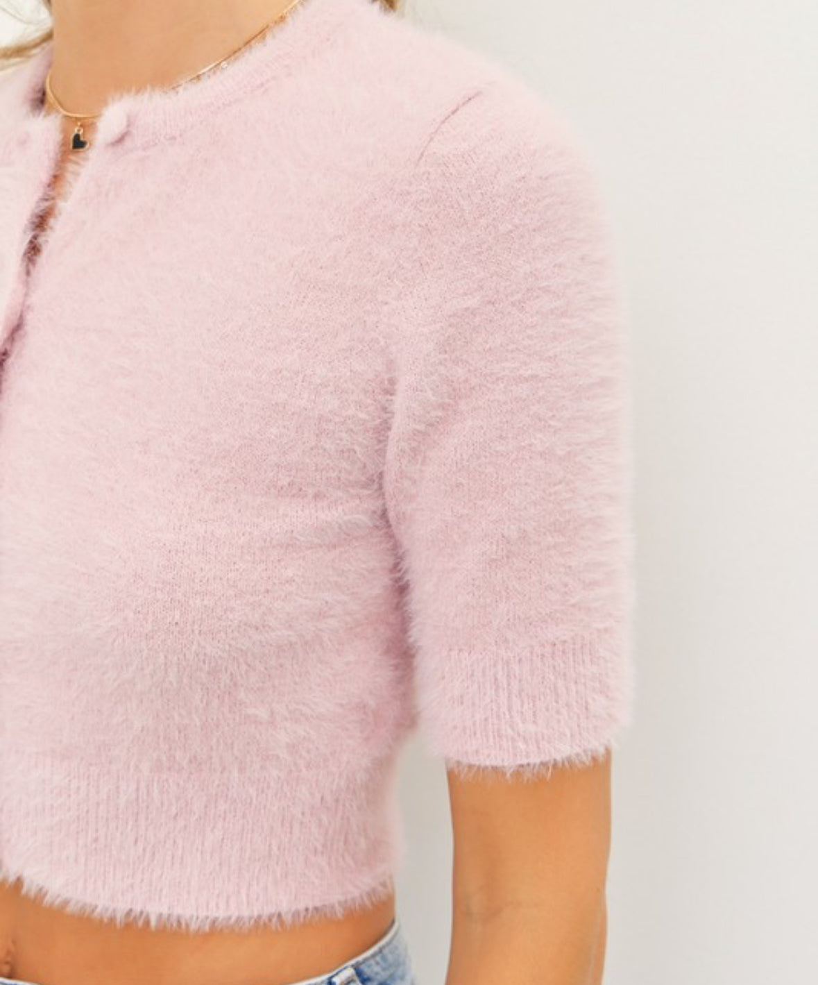 Rose Fuzzy Cardigan