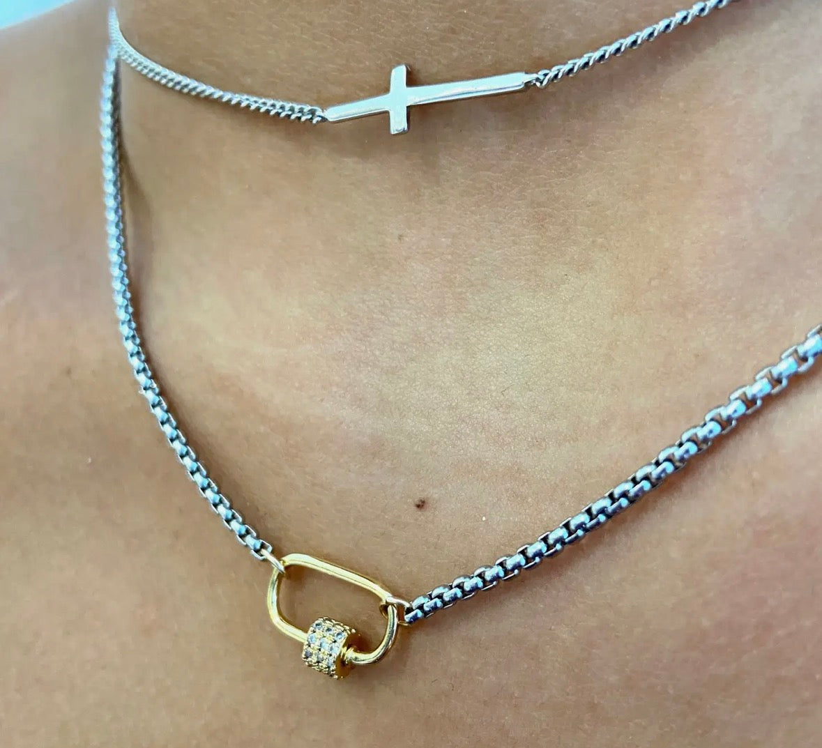 Nora James Mini Sparkle Lock Necklace