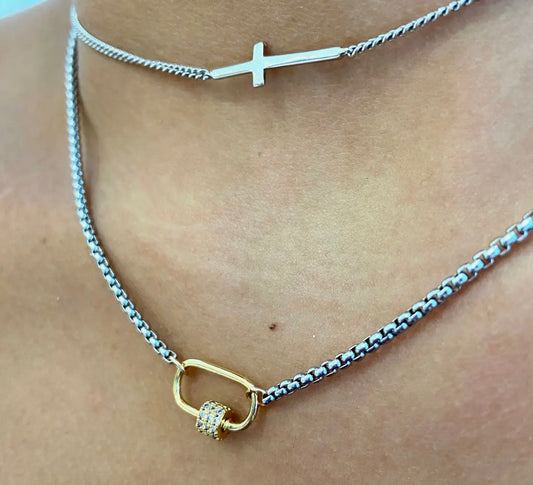 Nora James Mini Sparkle Lock Necklace