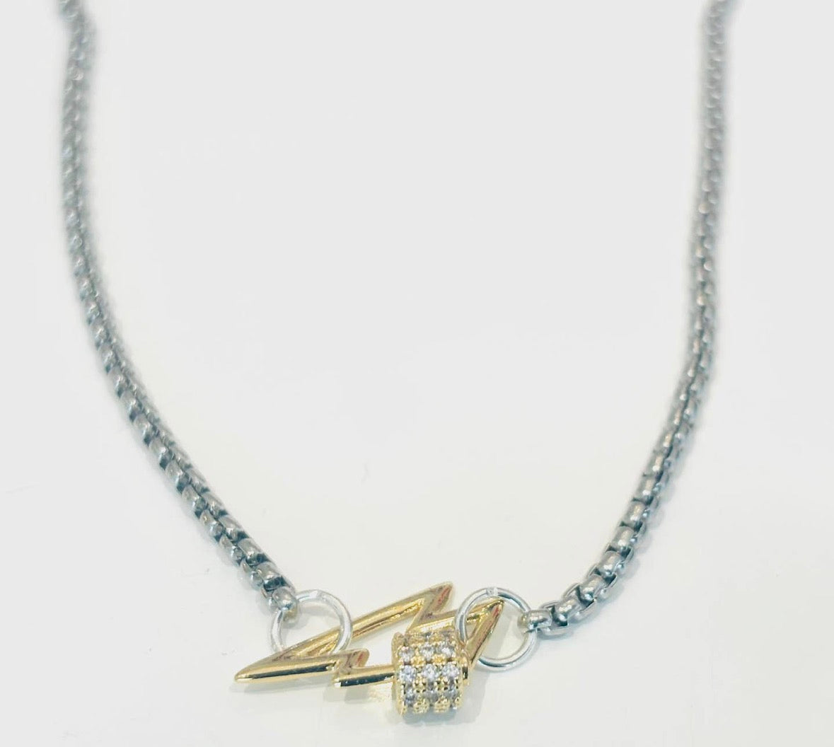 Nora James Mini Sparkle Lightning Lock Necklace