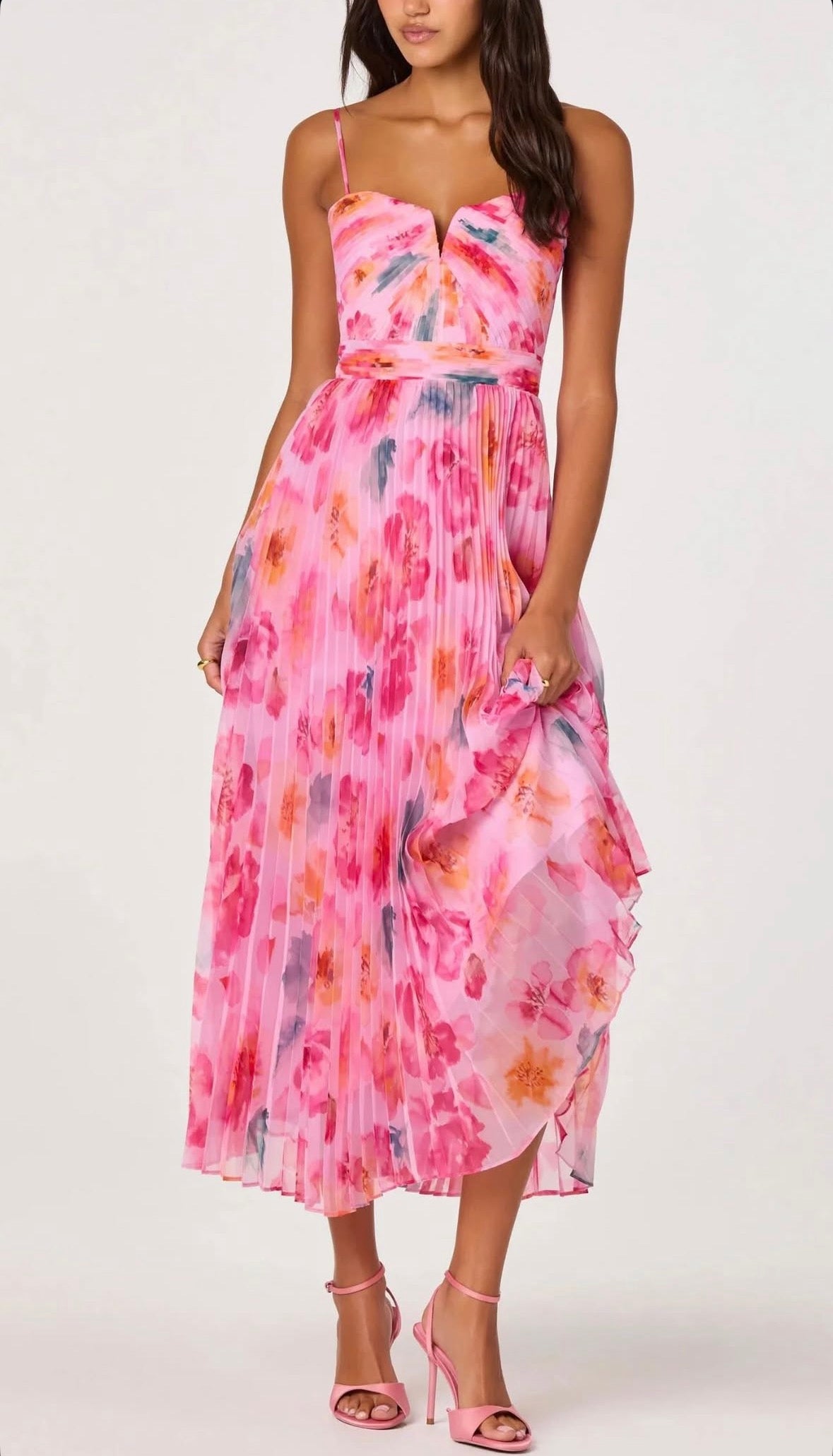 ASTR Bayley Dress in Pink Multi Floral