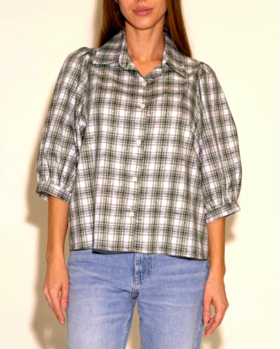 Stark X Tatianna Blouse in Blue Plaid