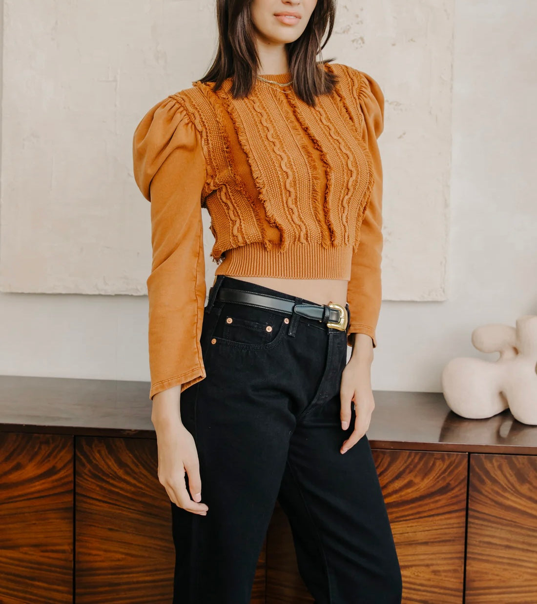 Love The Label Liv Knit Pullover in Caramel