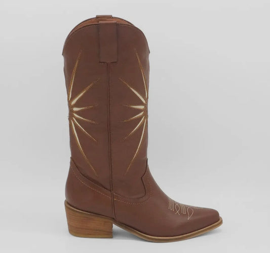 Stivali Moonrise Western Cowboy Boot in Brown