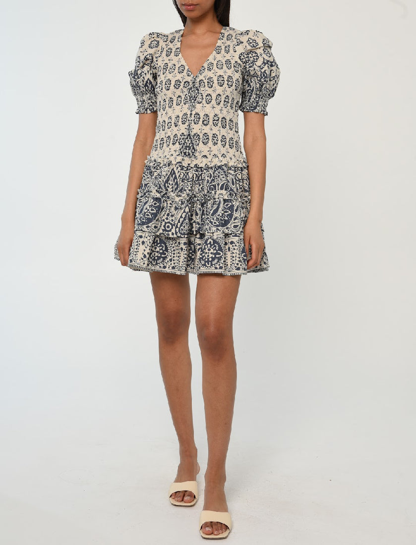 Love The Label Audrey Short Sleeve Dress in Antonina Print