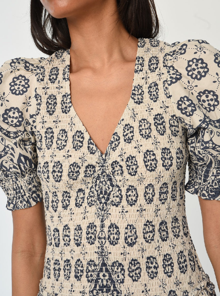 Love The Label Audrey Short Sleeve Dress in Antonina Print