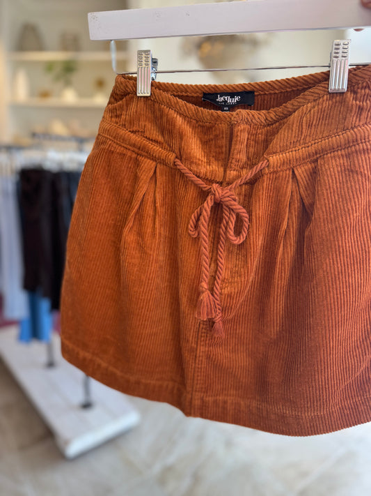Jacquie The Label Carmen Mini Skirt in Washed Conac