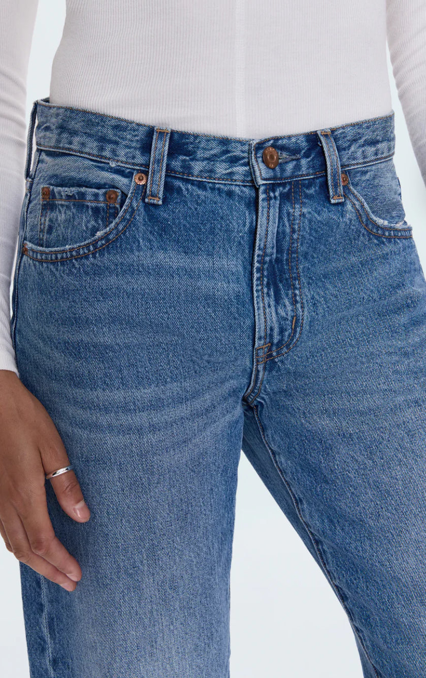 Pistola Lexi Mid Rise Bowed Straight Jean in Metropolis