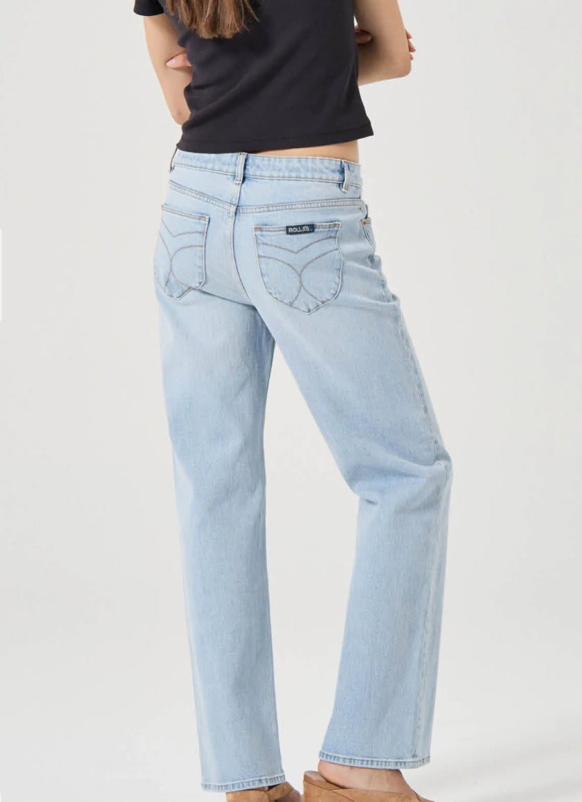 Rolla's Heidi Low Relaxed Straight Jean in Breezy Blue