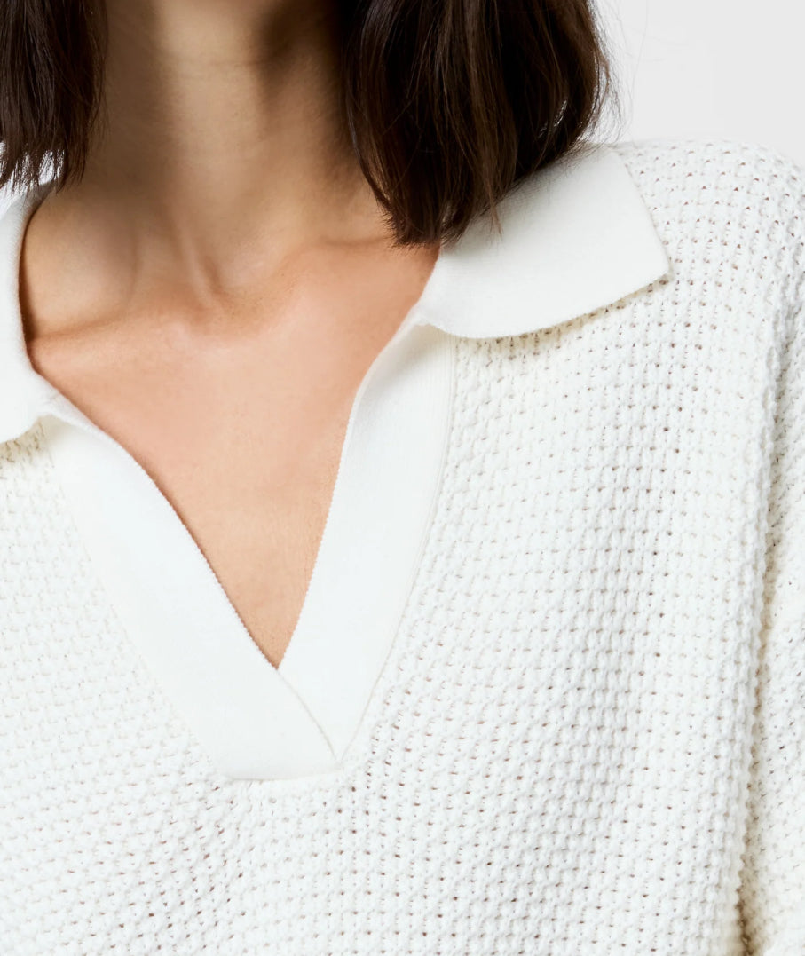 French Connection Remy Cotton Blend Pullover in Summer White