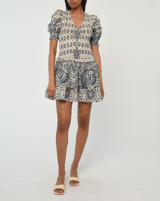 Love The Label Audrey Short Sleeve Dress in Antonina Print