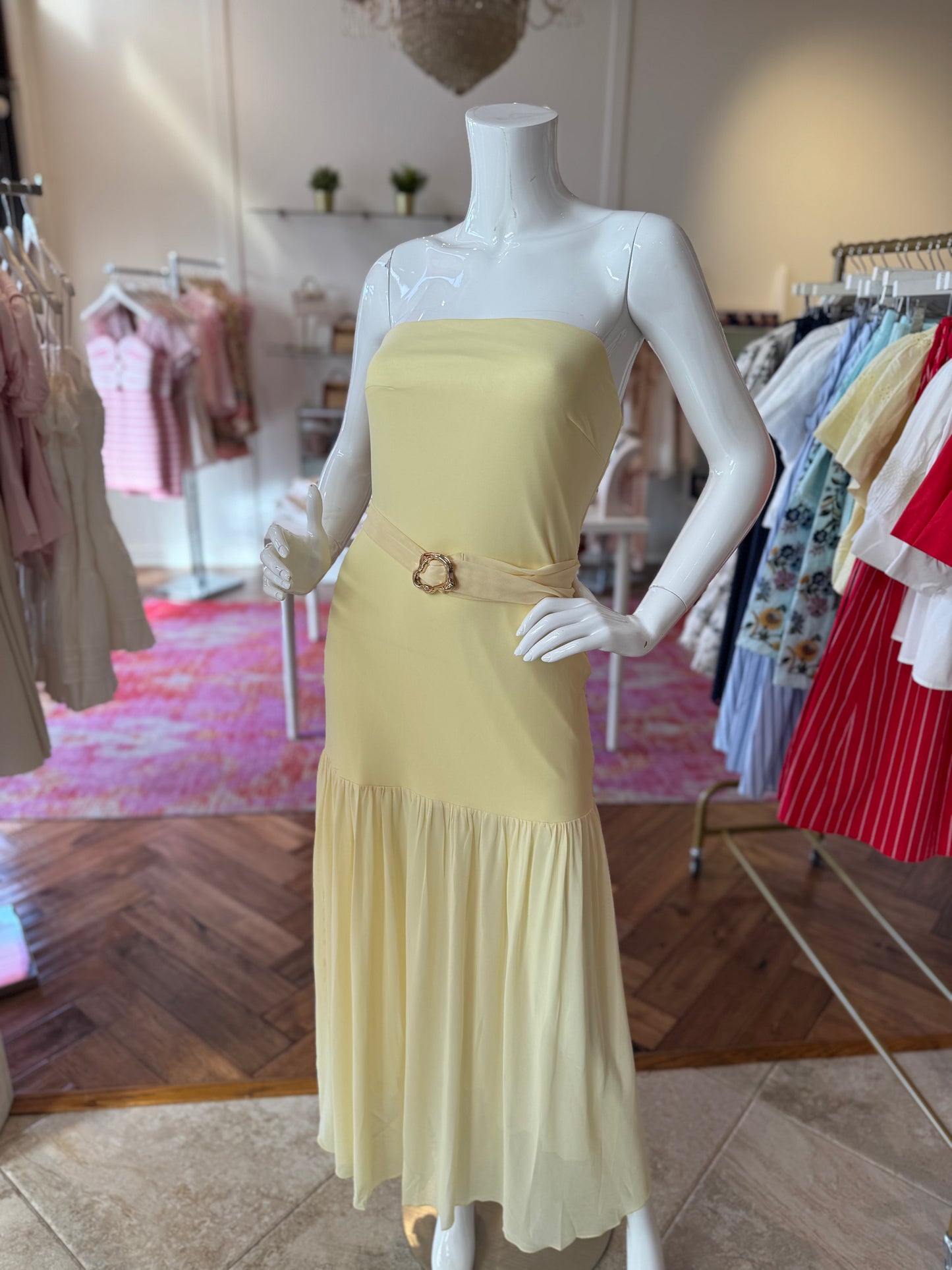 Hudson Strapless Maxi Dress in Butter