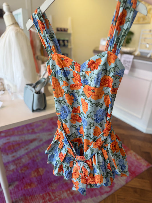 Sara Romper in Jade Orange