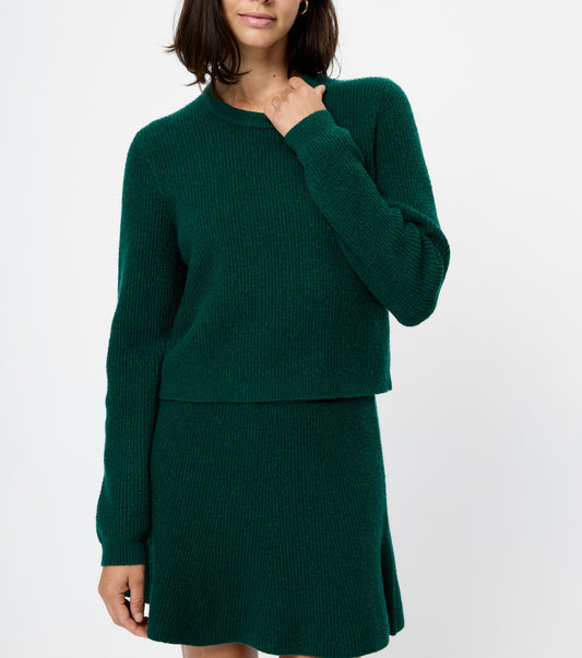 French Connection Vhari Knit Classic Pullover in Evergreen