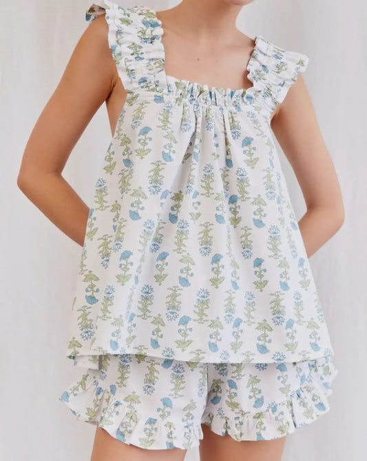 Lottie Floral Ruffle Trim Pajamas