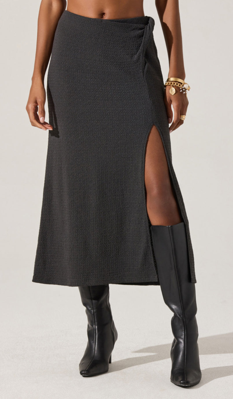 ASTR Lindy Top & Skirt Set in Charcoal